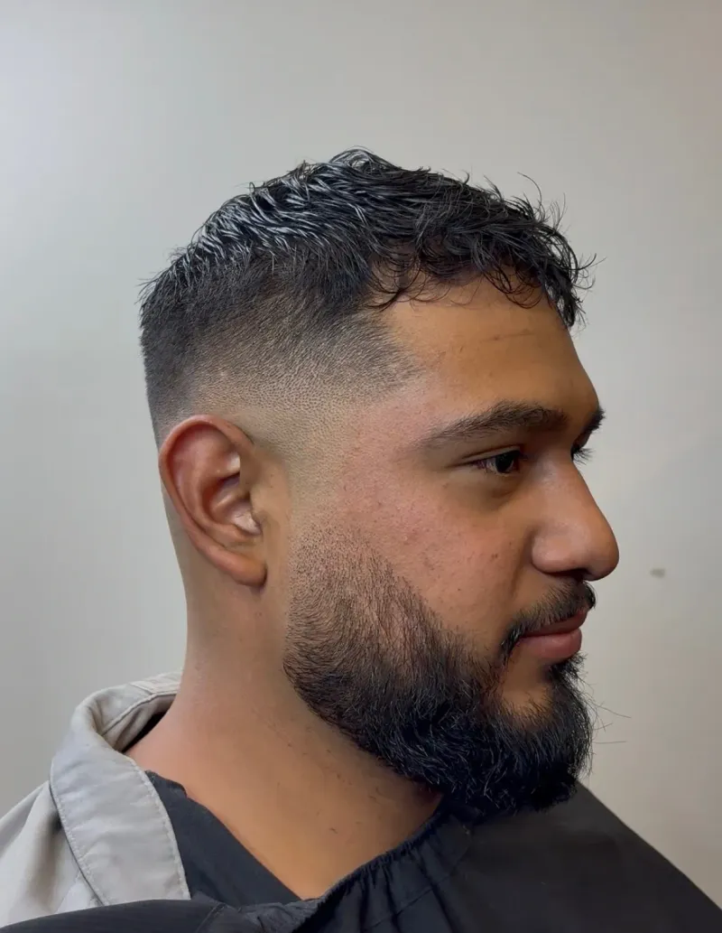 Same client after a tapered cut and finish.